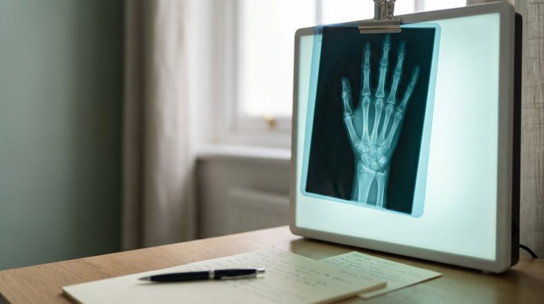 Hand X-ray on a light box