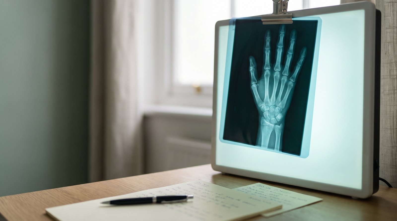 Hand X-ray on a light box